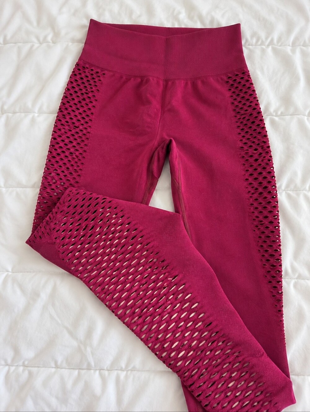 High-Waist Seamless Burgundy Leggings
